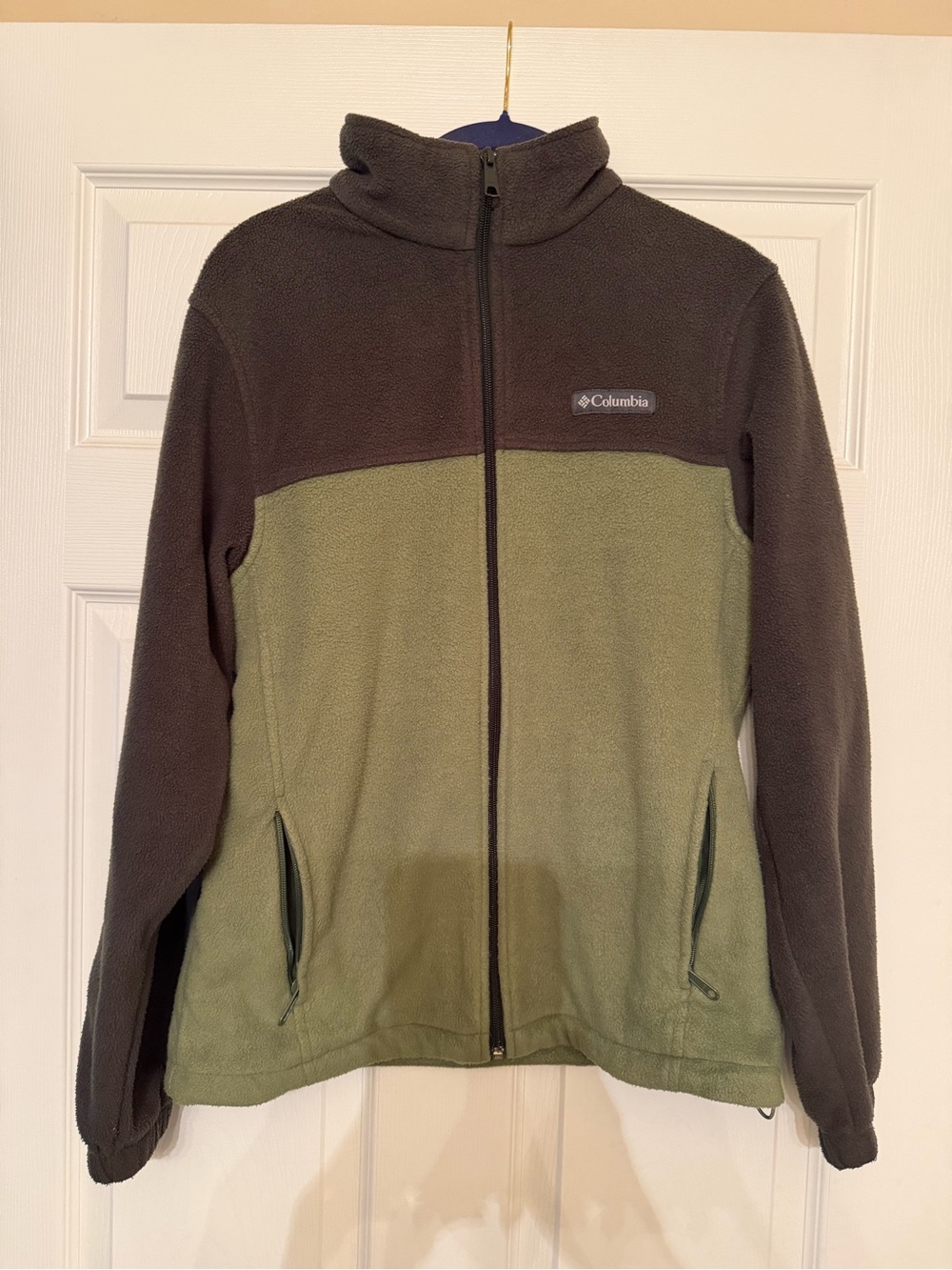 Columbia Two-Tone Olive & Charcoal Full-Zip Fleece Jacket